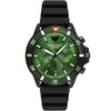 Emporio Armani AR11463 Men’s Green Dial Silicone Strap Diver Chronograph Watch