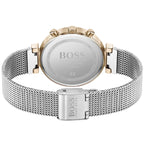 Original Hugo Boss Flawless Women's Watch - Rose Gold Mesh & Silver Dial (1502553)