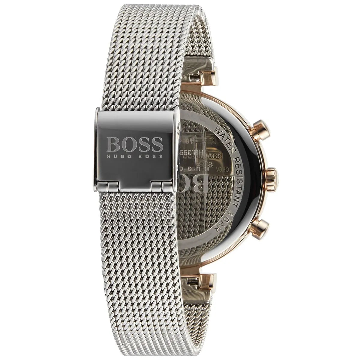 Original Hugo Boss Flawless Women's Watch - Rose Gold Mesh & Silver Dial (1502553)
