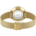 Original Hugo Boss Women's Watch - Gold Mesh & Full Crystal Dial (1502659)