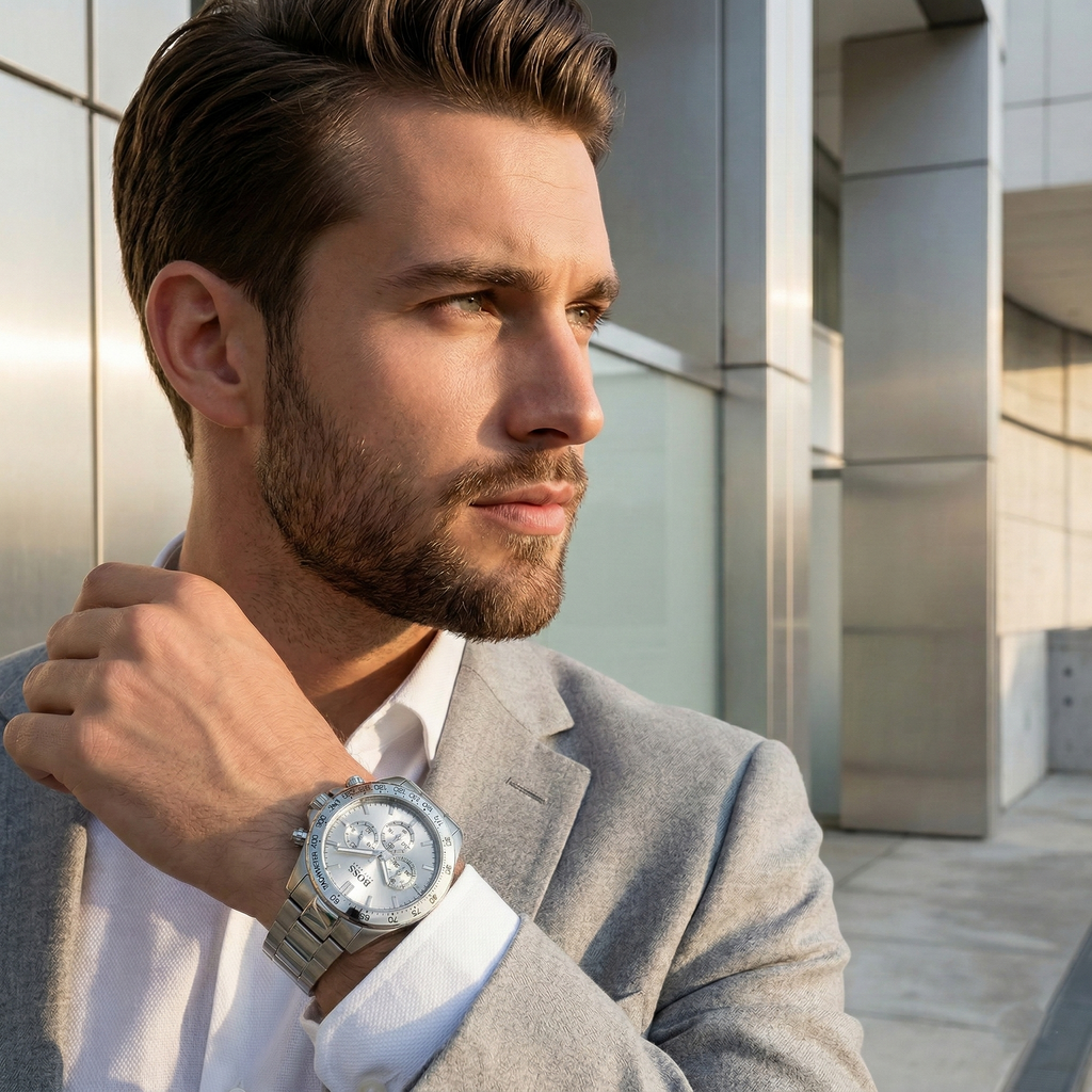 Hugo Boss Ikon 1512962 Silver Case Silver Dial Silver Metal Men's Watch