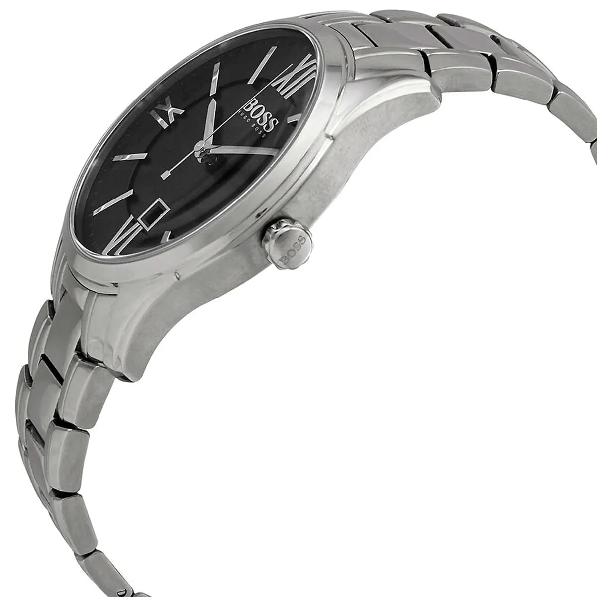 Hugo Boss Ambassador 1513025 Silver Case Black Dial Silver Metal Men's Watch