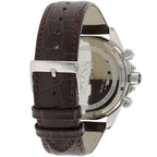 Hugo Boss Ikon 1513175 Silver Case White Dial Brown Leather Strap Men's Watch