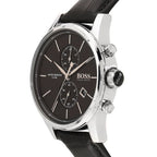 Hugo Boss Jet 1513279 Silver Case Black Dial Black Leather Men's Watch