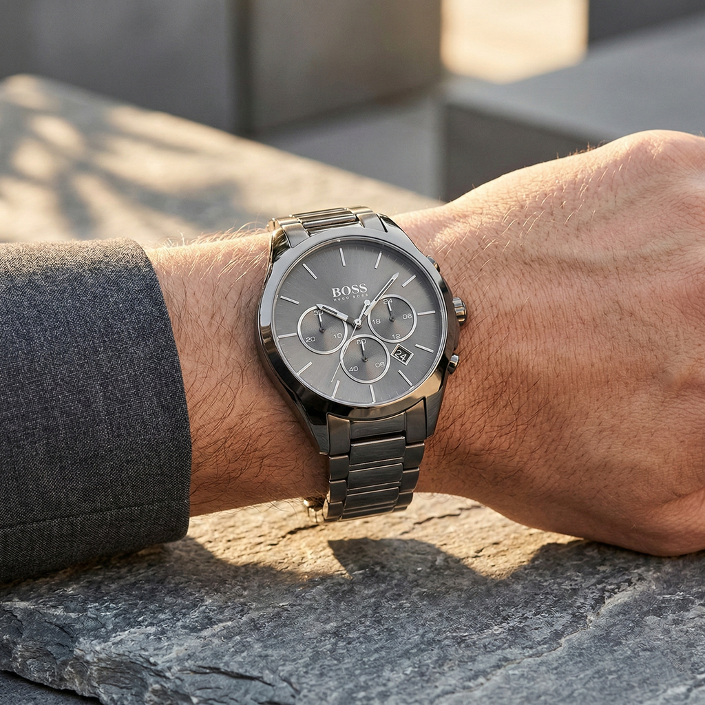 Hugo Boss Onyx 1513364 Gray Ion-Plated Stainless Steel Gray Dial Men's Watch