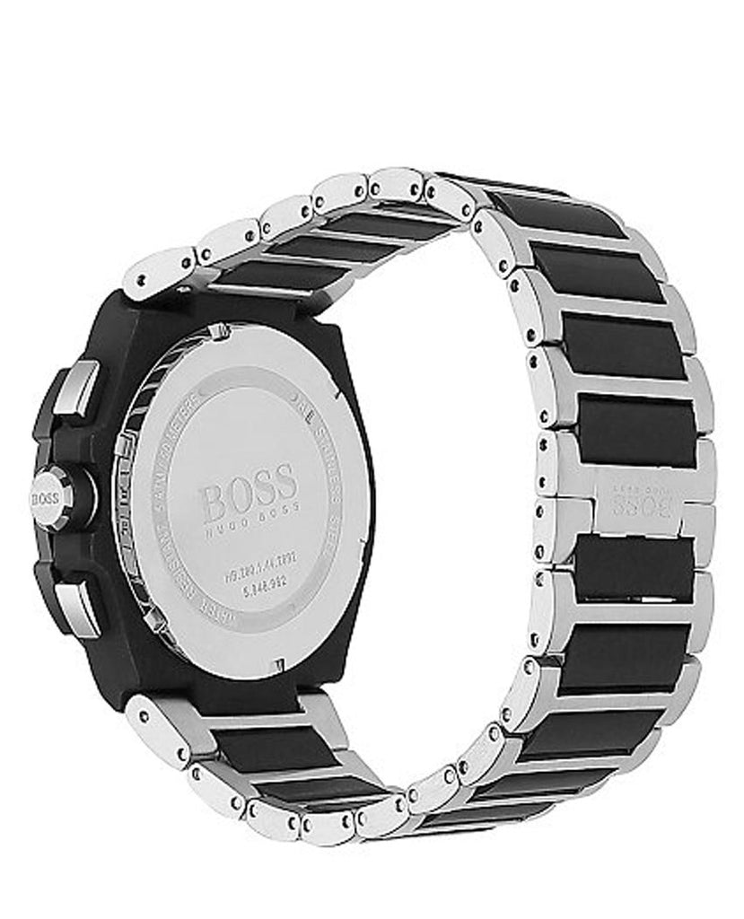 Hugo Boss Supernova 1513368 Silver Case Black Dial Silver Metal & Black Rubber Strap Men's Watch