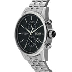 Hugo Boss Jet 1513383 Silver Case Black Dial Silver Metal Men's Watch
