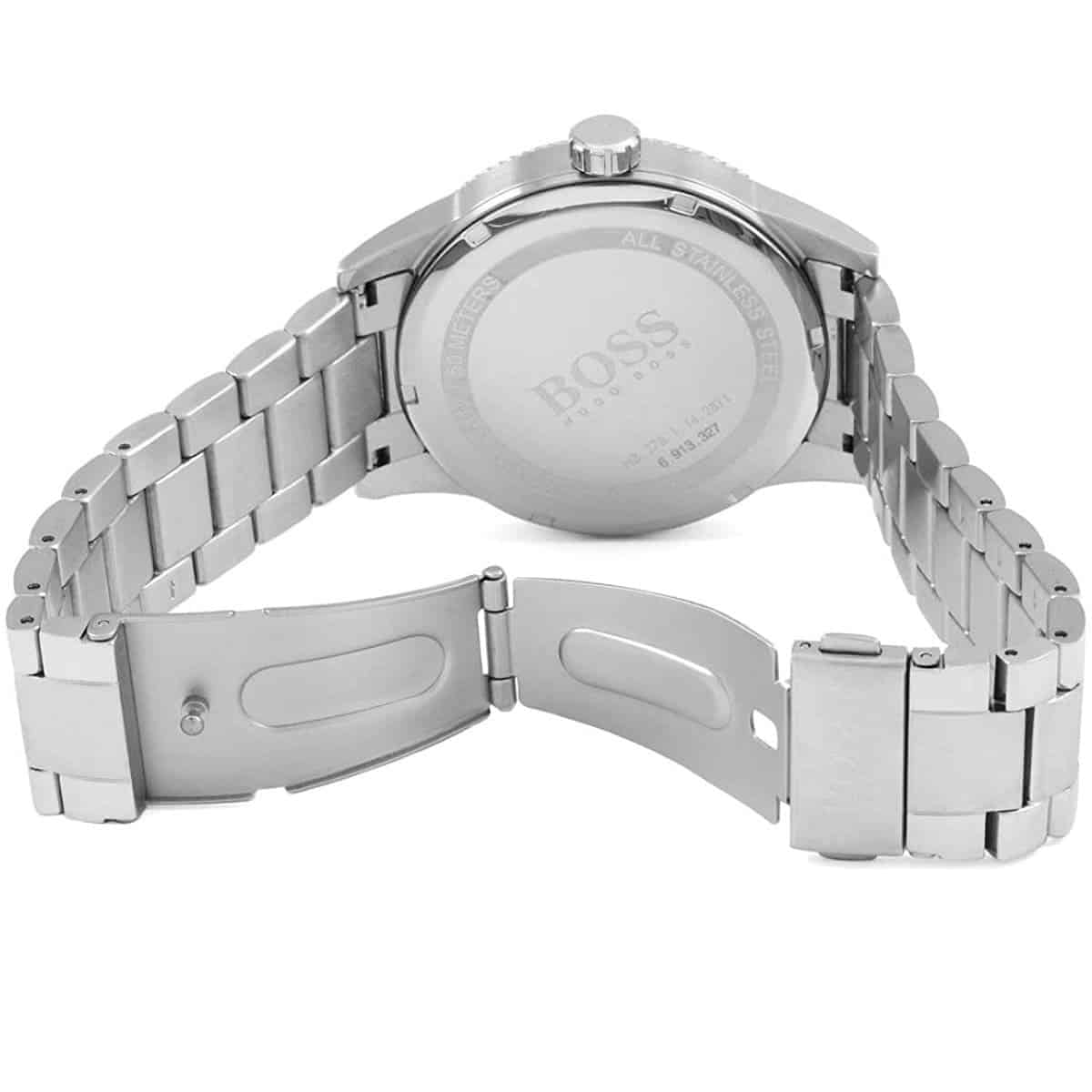 Hugo Boss Jet 1513383 Silver Case Black Dial Silver Metal Men's Watch