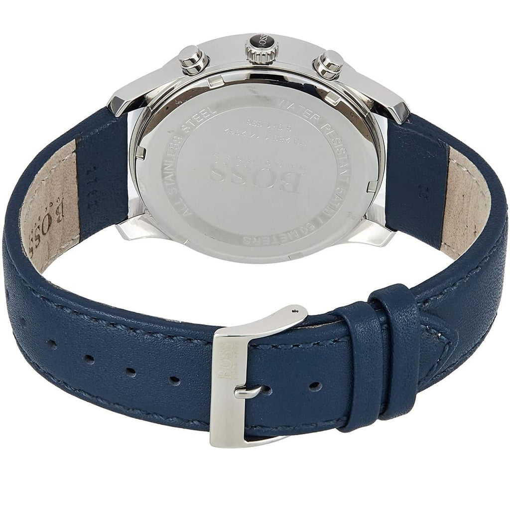 Hugo Boss Runner 1513431 Silver Case Blue Dial Blue Leather Men's Watch