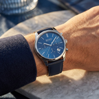 Hugo Boss Runner 1513431 Silver Case Blue Dial Blue Leather Men's Watch