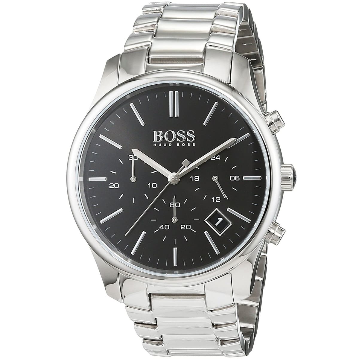 Hugo Boss Hero 1513433 Silver-Tone Black Dial Chronograph Men's Watch