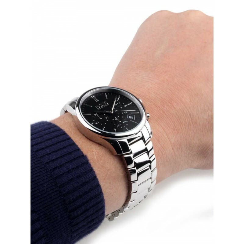Hugo Boss Hero 1513433 Silver-Tone Black Dial Chronograph Men's Watch