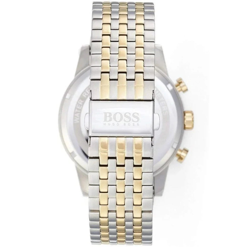 Hugo Boss Navigator 1513499 Runner Two-Tone Silver Gold White Dial Men's Watch