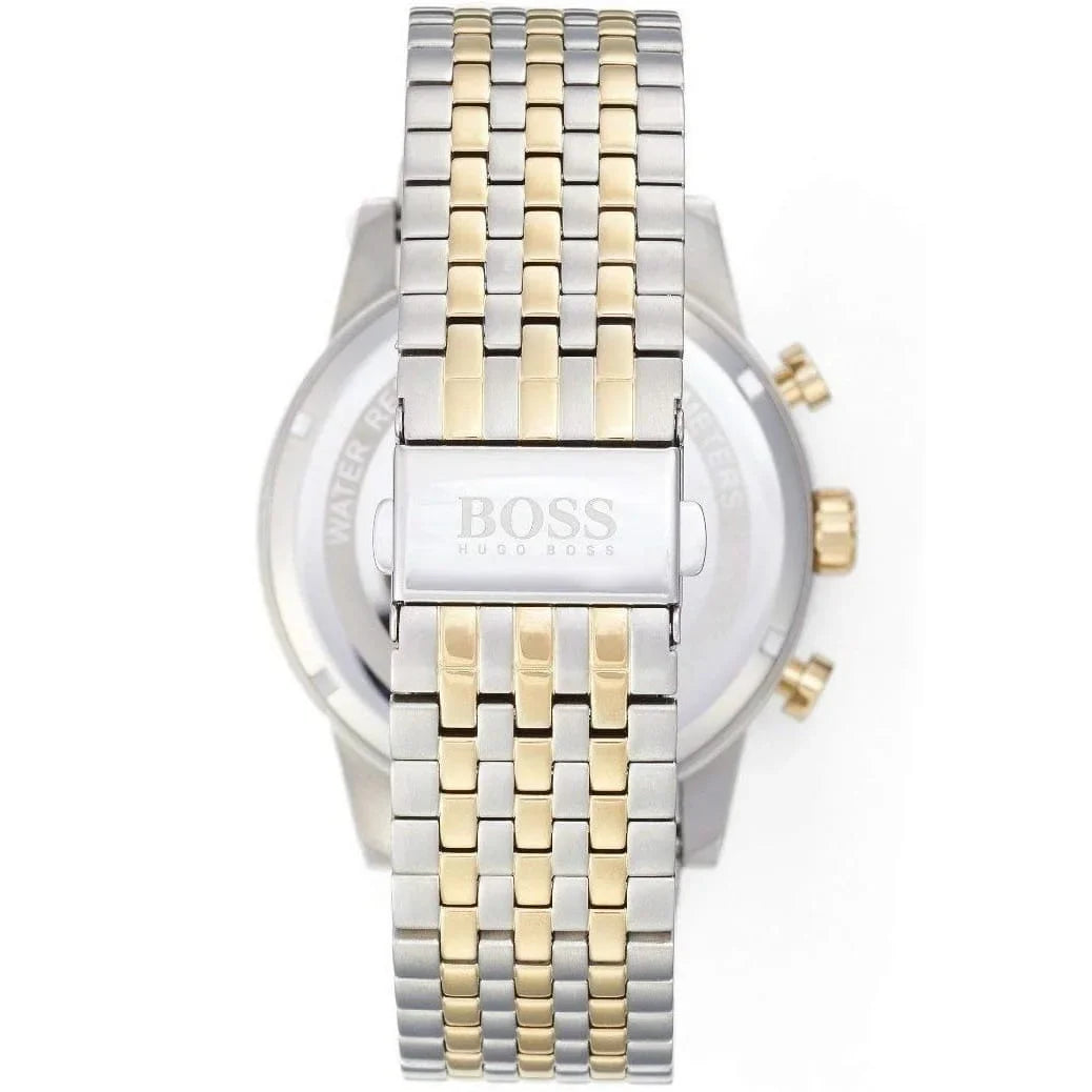 Hugo Boss Navigator 1513499 Runner Two-Tone Silver Gold White Dial Men's Watch