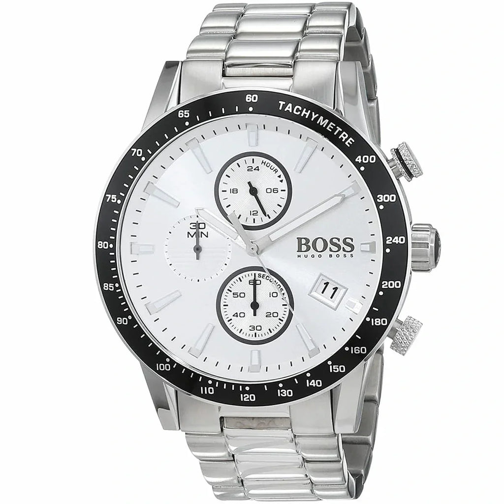 Hugo Boss Rafale 1513511 Silver Case Silver Dial Black Bezel Men's Watch