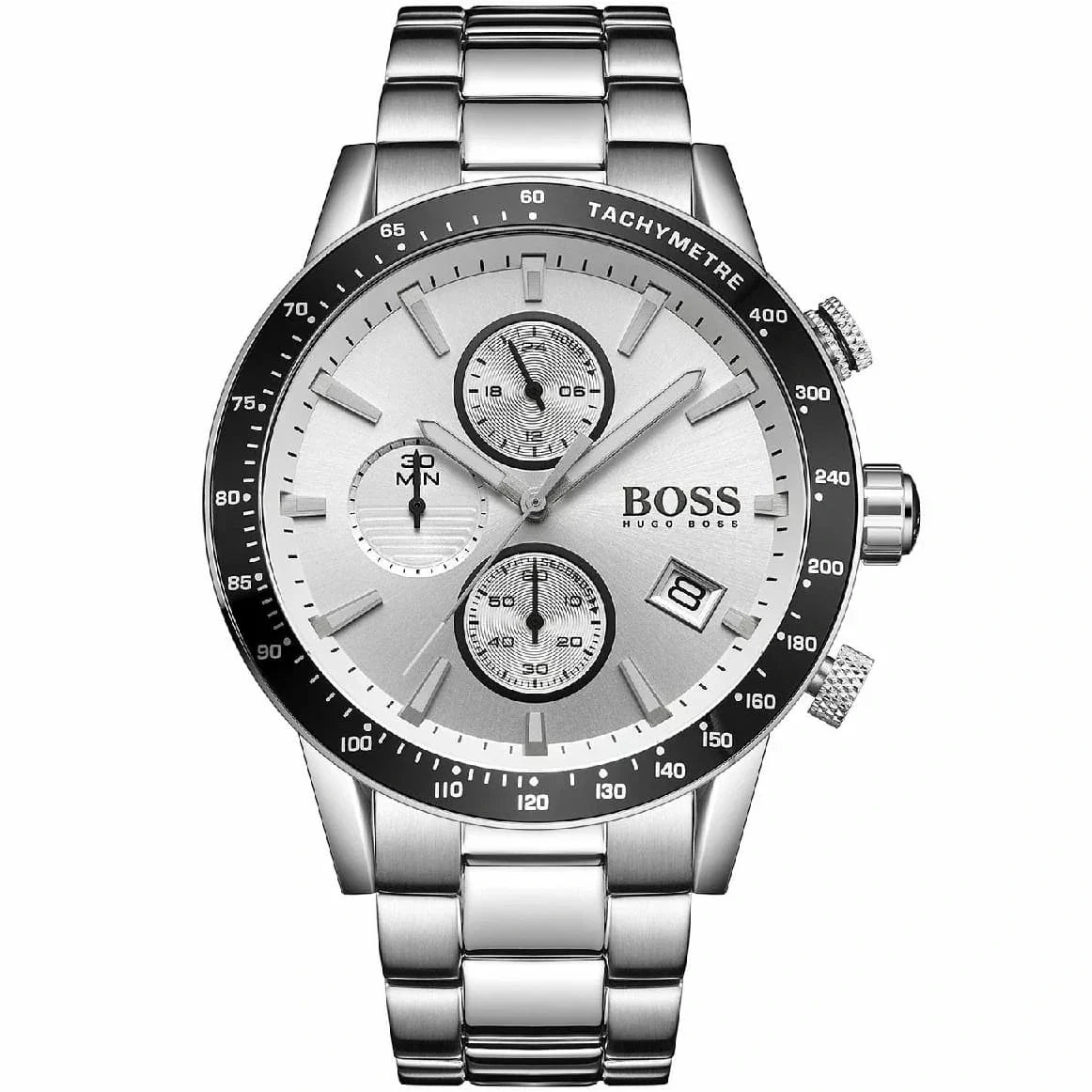 Hugo Boss Rafale 1513511 Silver Case Silver Dial Black Bezel Men's Watch