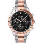 Hugo Boss Talent 1513584 Two-Tone Silver Copper Case Black Dial Men's Watch