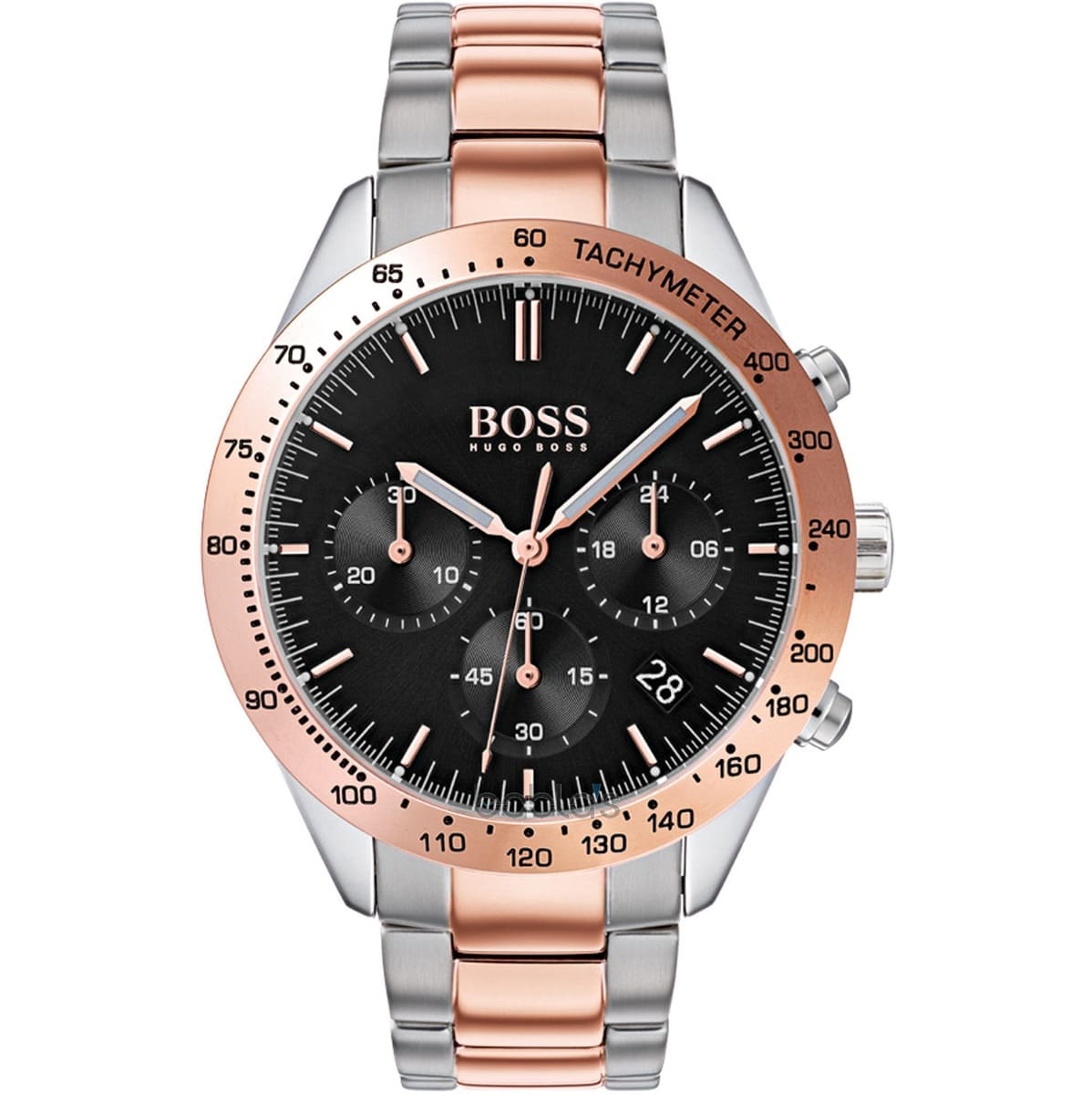 Hugo Boss Talent 1513584 Two-Tone Silver Copper Case Black Dial Men's Watch