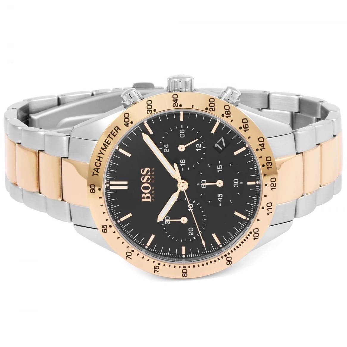 Hugo Boss Talent 1513584 Two-Tone Silver Copper Case Black Dial Men's Watch