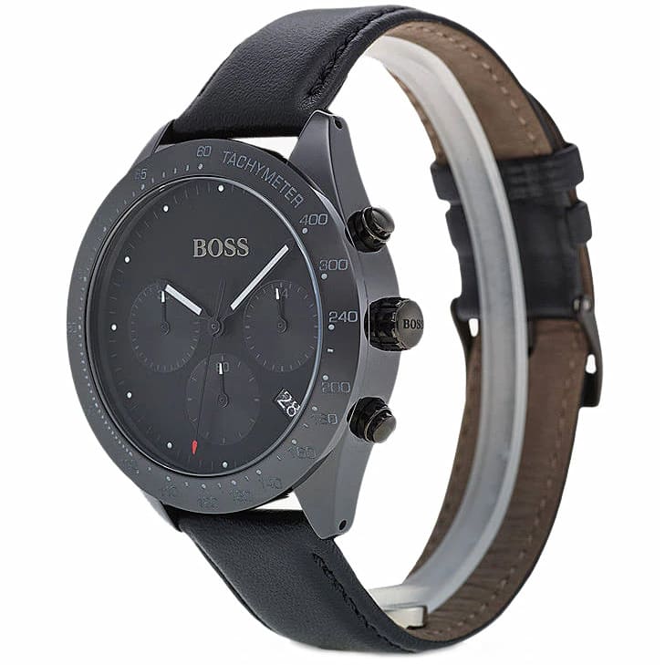 Hugo Boss Talent 1513590 Black Case Black Dial Black Leather Men's Watch