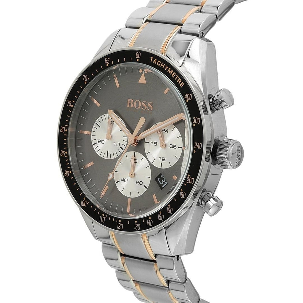 Hugo Boss Trophy 1513634 Two-Tone Silver Rose Gold Case Gray Dial Men's Watch