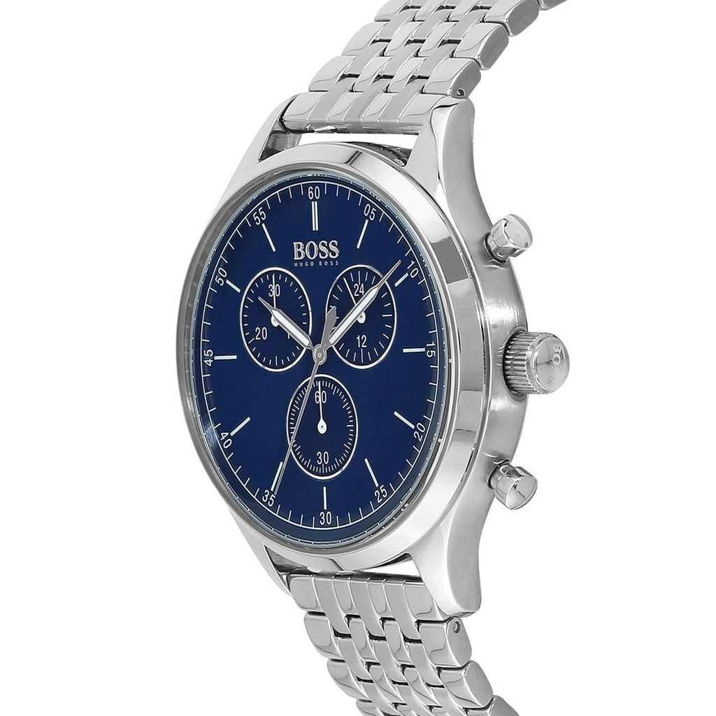 Hugo Boss Companion 1513653 Silver Case Blue Dial Silver Metal Men's Watch