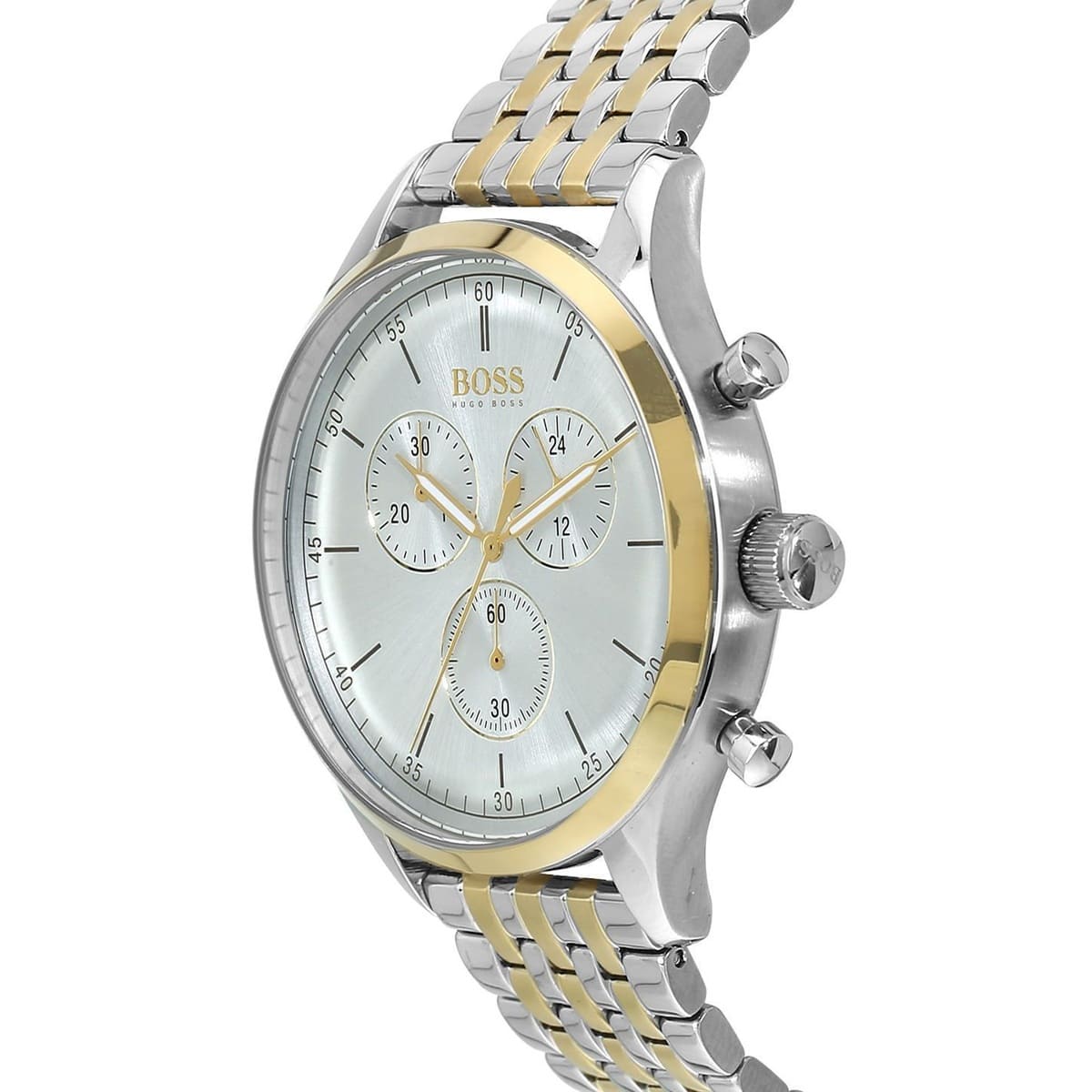 Hugo Boss Companion 1513654 Two-Tone Silver Gold Case Silver Dial Men's Watch