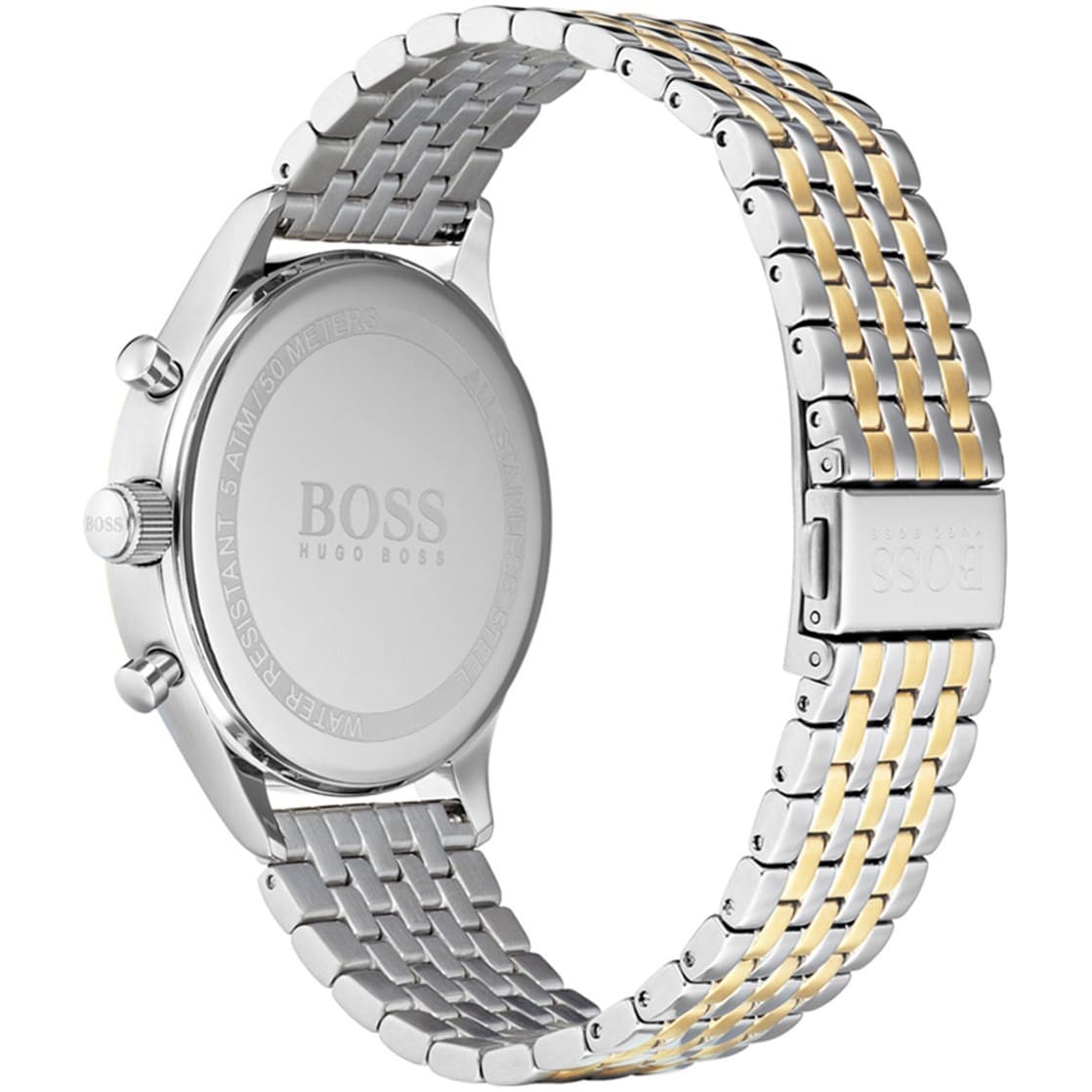 Hugo Boss Companion 1513654 Two-Tone Silver Gold Case Silver Dial Men's Watch