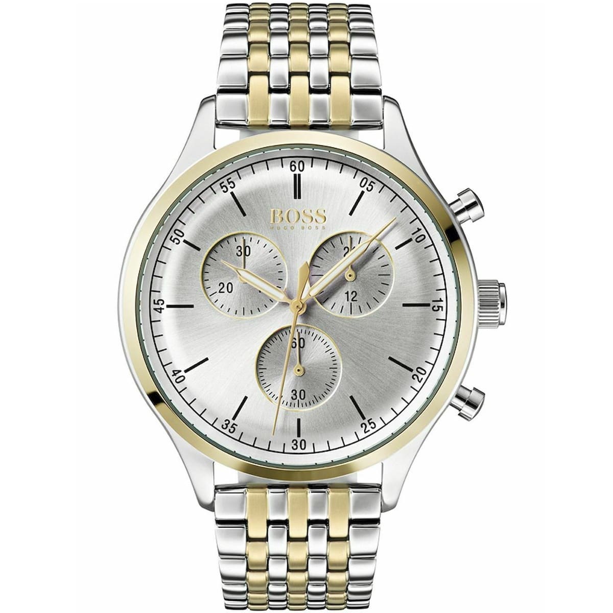 Hugo Boss Companion 1513654 Two-Tone Silver Gold Case Silver Dial Men's Watch