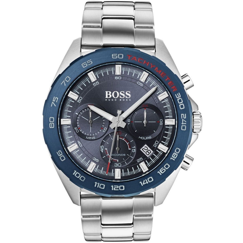 Hugo Boss Intensity 1513665 Silver Case Blue Dial Blue Bezel Men's Watch