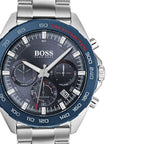 Hugo Boss Intensity 1513665 Silver Case Blue Dial Blue Bezel Men's Watch