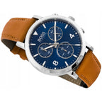 Hugo Boss Spirit 1513689 Silver Case Blue Dial Brown Leather Men's Watch