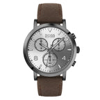 Hugo Boss Spirit 1513690 Grey Case Silver Dial Brown Textile Men's Watch