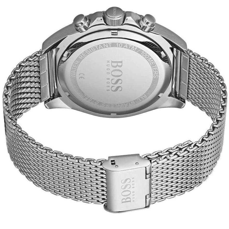 Hugo Boss Ocean Edition 1513701 Silver Case Black Dial Silver Mesh Bracelet Men's Watch