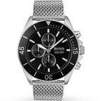 Hugo Boss Ocean Edition 1513701 Silver Case Black Dial Silver Mesh Bracelet Men's Watch