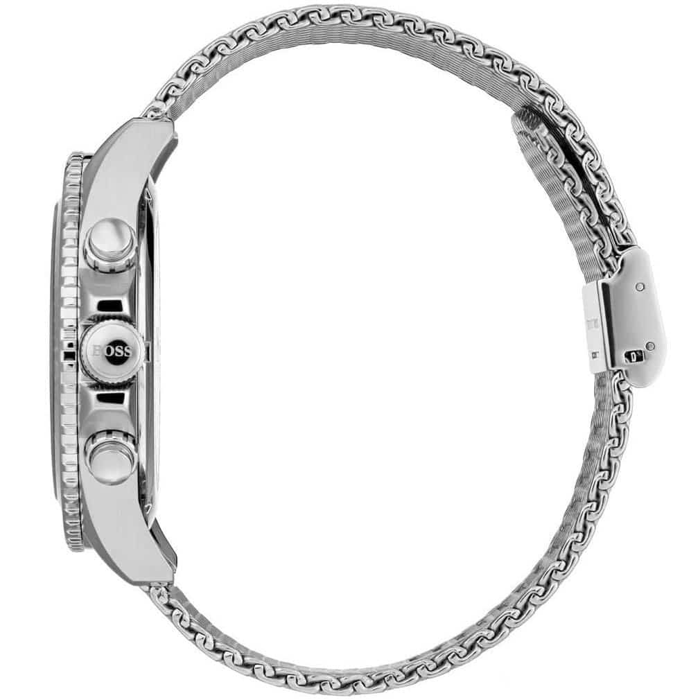 Hugo Boss Ocean Edition 1513701 Silver Case Black Dial Silver Mesh Bracelet Men's Watch