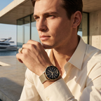 Hugo Boss Ocean Edition 1513703 Gold Case Black Dial Gold Mesh Bracelet Men's Watch