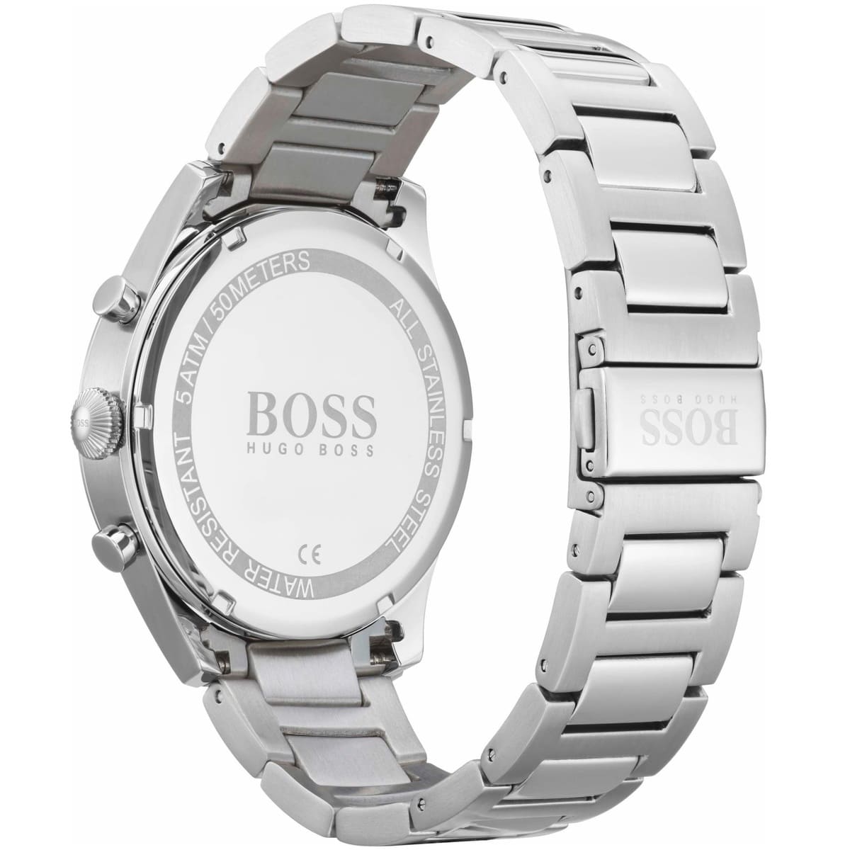 Hugo Boss Pioneer 1513712 Silver Case Black Dial Silver Metal Men's Watch