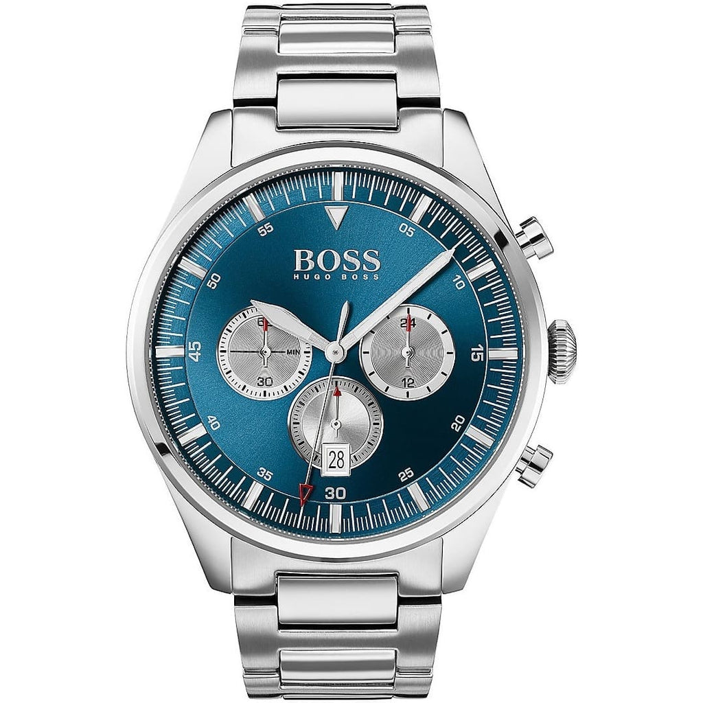 Hugo Boss Pioneer 1513713 Silver Case Blue Dial Silver Metal Men's Watch