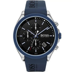 Hugo Boss Velocity 1513717 Men's Silver Watch Blue Rubber Strap