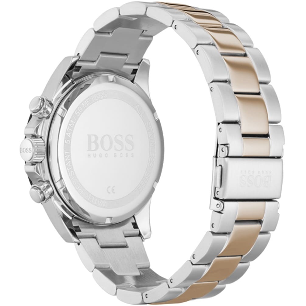 Hugo Boss Hero 1513757 Two-Tone Silver Rose Gold Case Black Dial Men's Watch