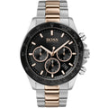 Hugo Boss Hero 1513757 Two-Tone Silver Rose Gold Case Black Dial Men's Watch