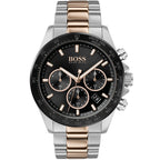 Hugo Boss Hero 1513757 Two-Tone Silver Rose Gold Case Black Dial Men's Watch