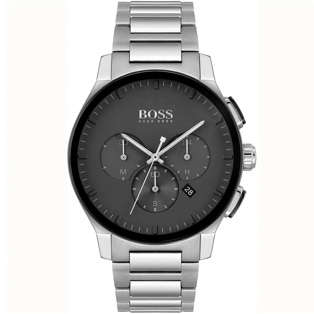 Hugo Boss Peak Chronograph 1513762 Silver Case Black Dial Men's Watch