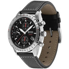 Hugo Boss Aero 1513770 Silver Case Black Dial Black Leather Men's Watch