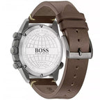 Hugo Boss Nomad 1513773 Gray Stainless Steel Blue Dial Brown Leather Men's Watch