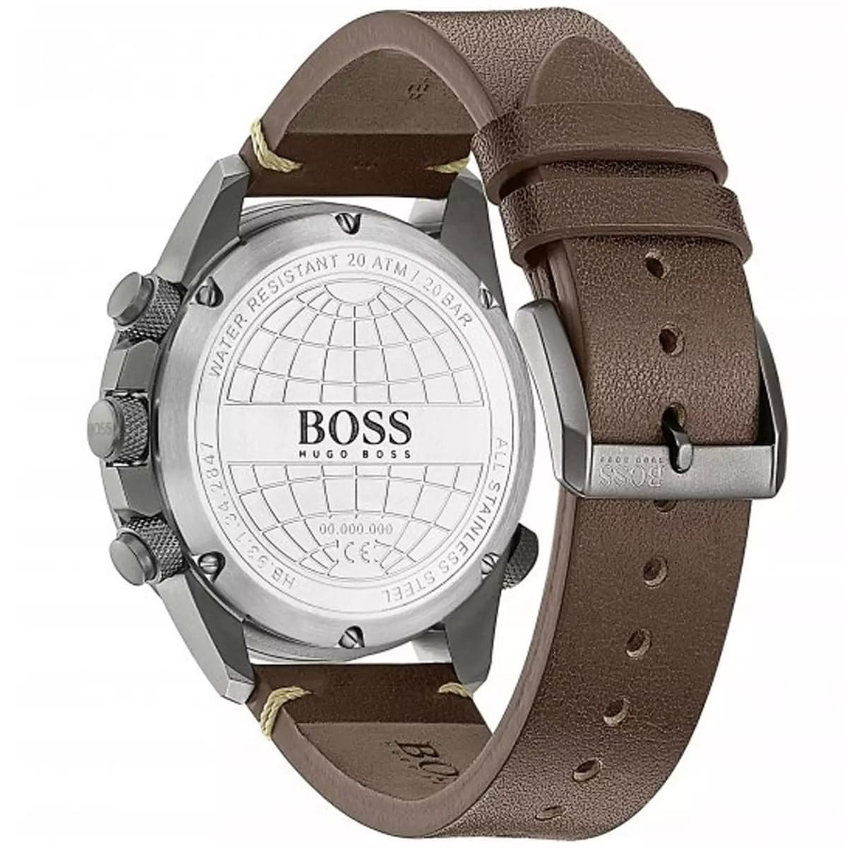Hugo Boss Nomad 1513773 Gray Stainless Steel Blue Dial Brown Leather Men's Watch