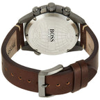 Hugo Boss Nomad 1513773 Gray Stainless Steel Blue Dial Brown Leather Men's Watch