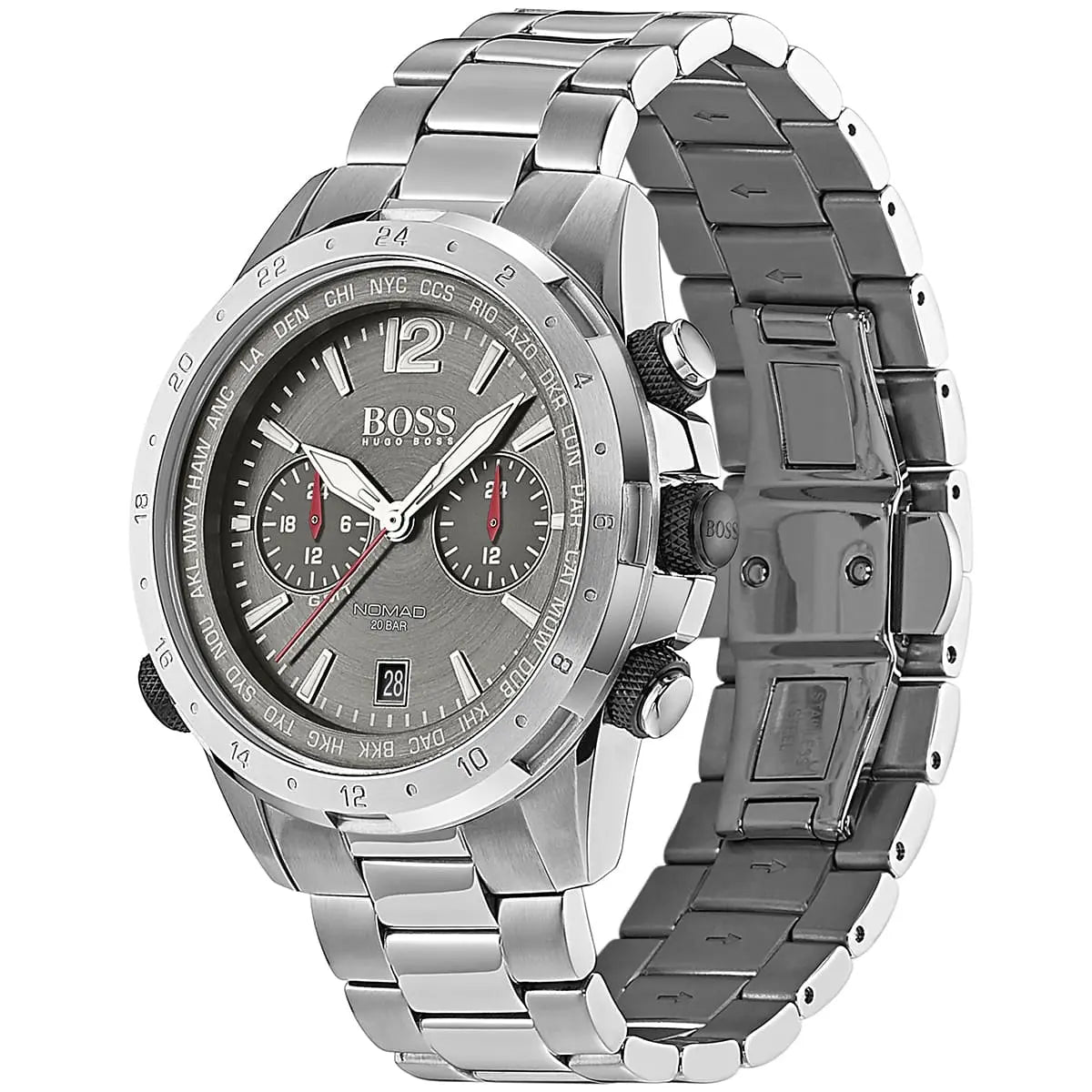 Hugo Boss Nomad 1513774 Silver Case Gray Dial Silver Metal Men's Watch