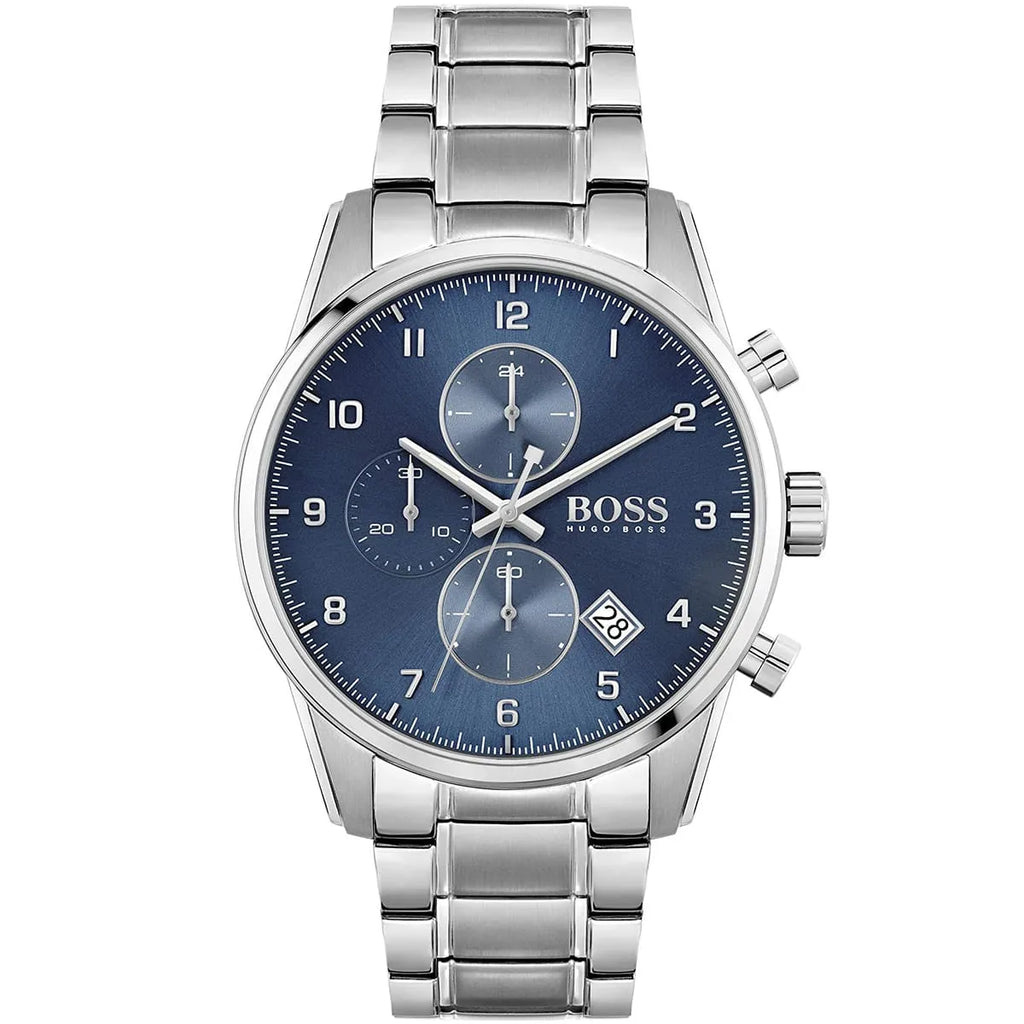 Hugo Boss Skymaster 1513784 Silver Case Blue Dial Silver Metal Men's Watch